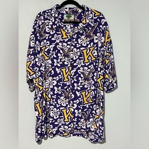 TREEFORT Men’s KANSAS STATE Hawaiian Button Down K State Shirt - XXXL